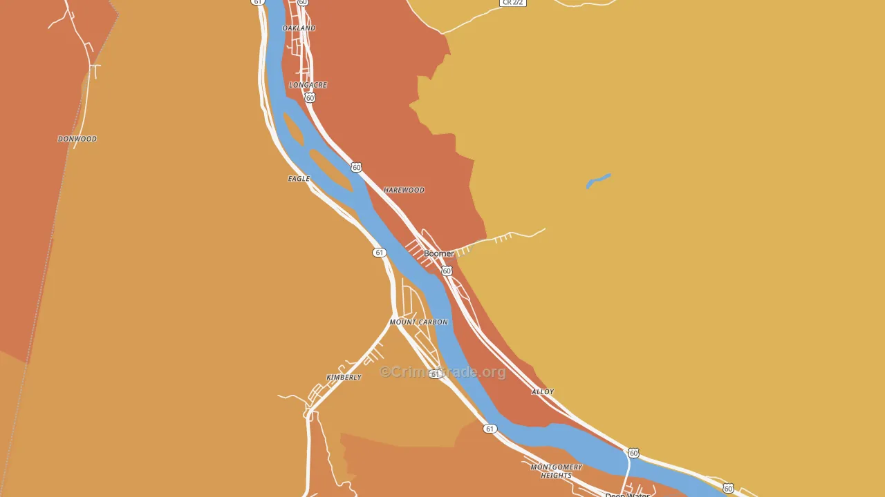 Boomer, WV Map of Vandalism Rates