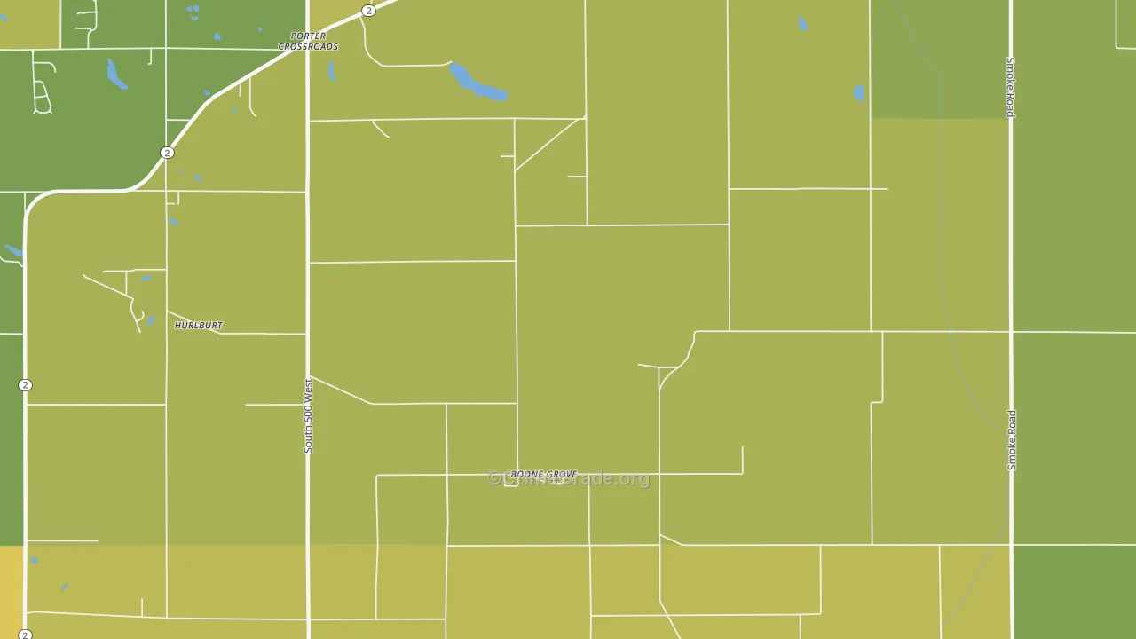 Boone Grove, IN Map of Vandalism Rates