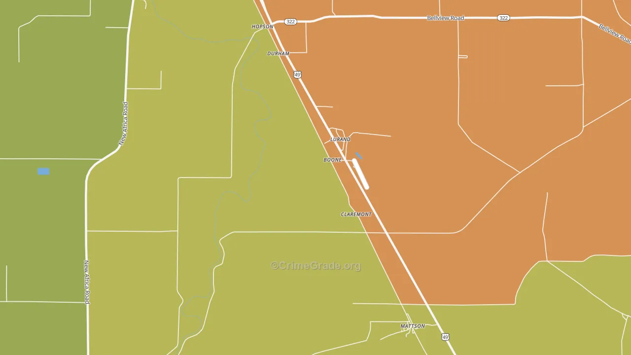 Boone, MS Map of Vandalism Rates
