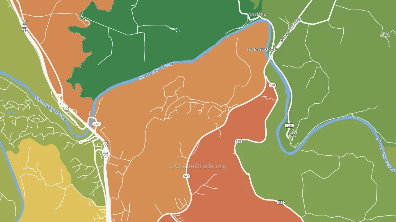 Boonesboro, KY Map of Vandalism Rates