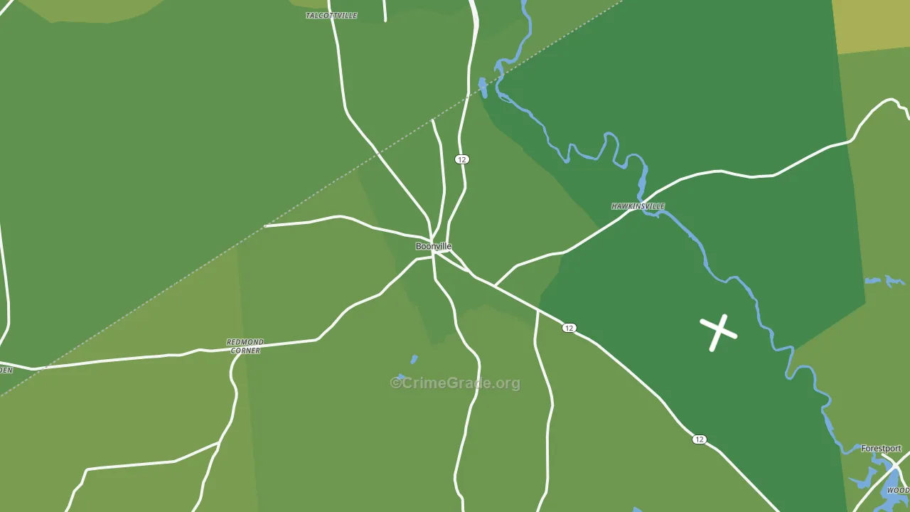 Boonville, NY Map of Vandalism Rates