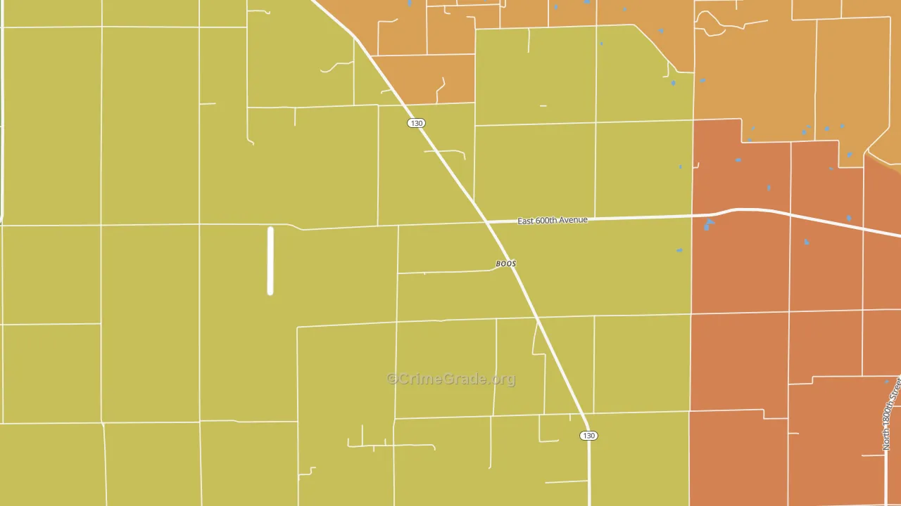 Boos, IL Map of Vandalism Rates