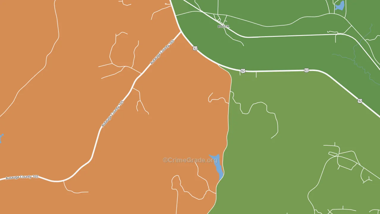 Booth, AL Map of Vandalism Rates