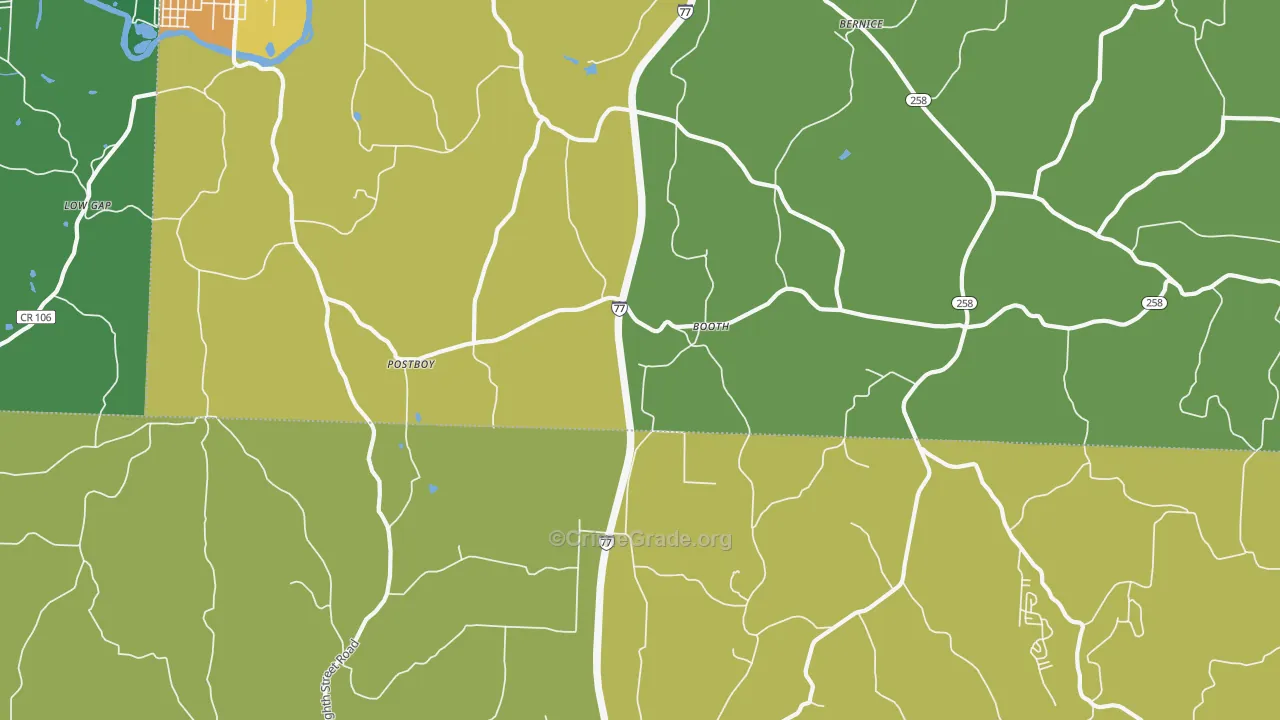 Booth, OH Map of Vandalism Rates