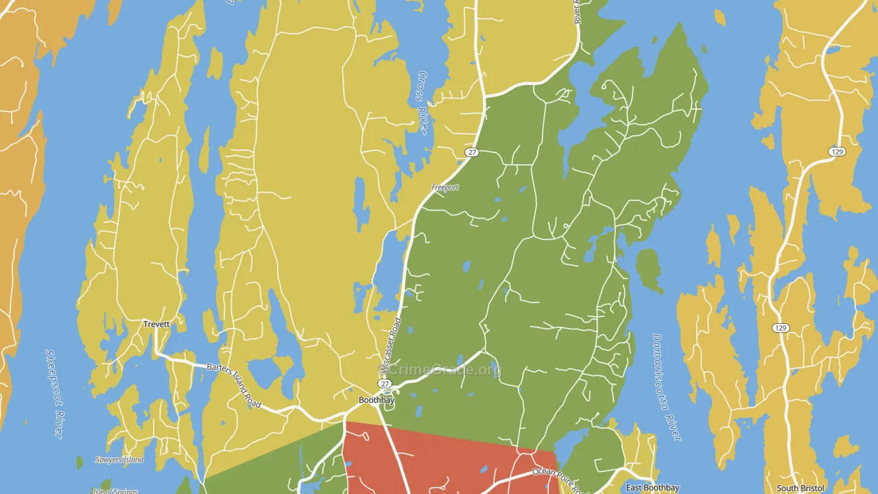 Boothbay, ME Map of Vandalism Rates