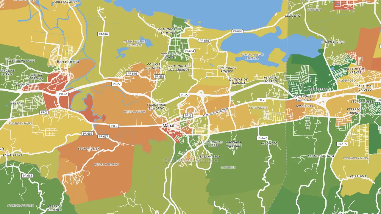 Boquillas, PR Map of Vandalism Rates