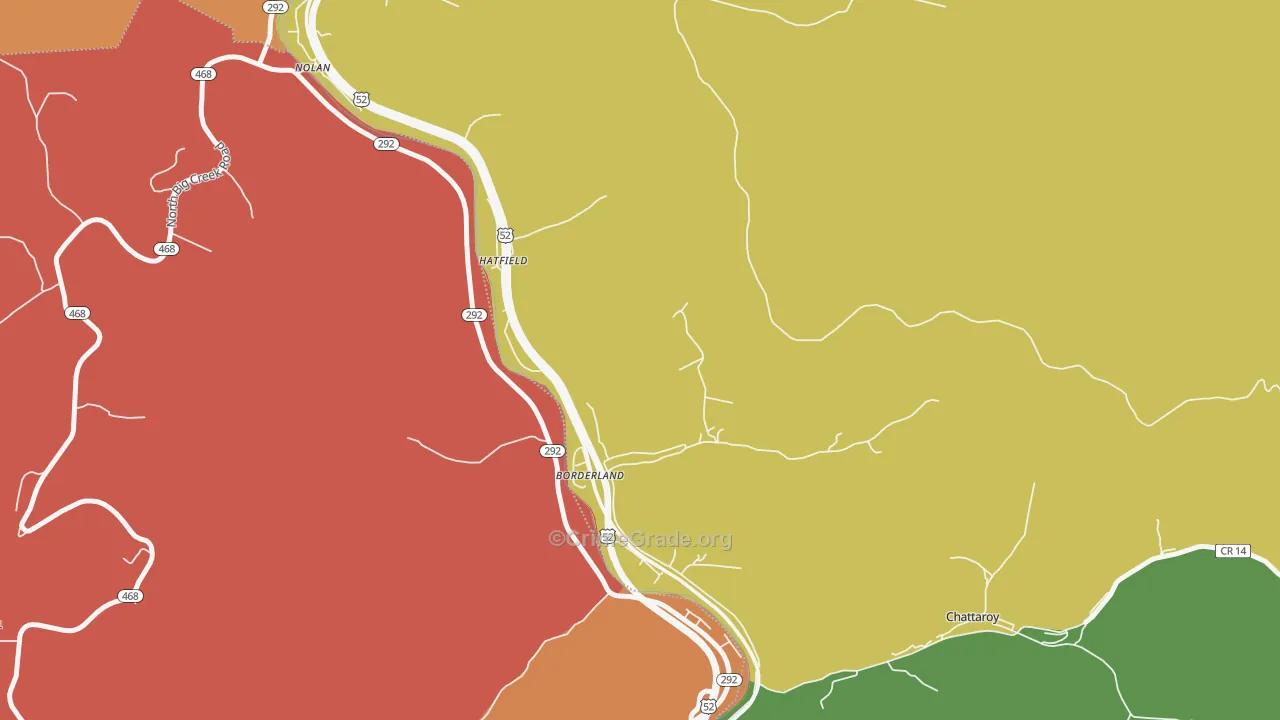 Borderland, WV Map of Vandalism Rates