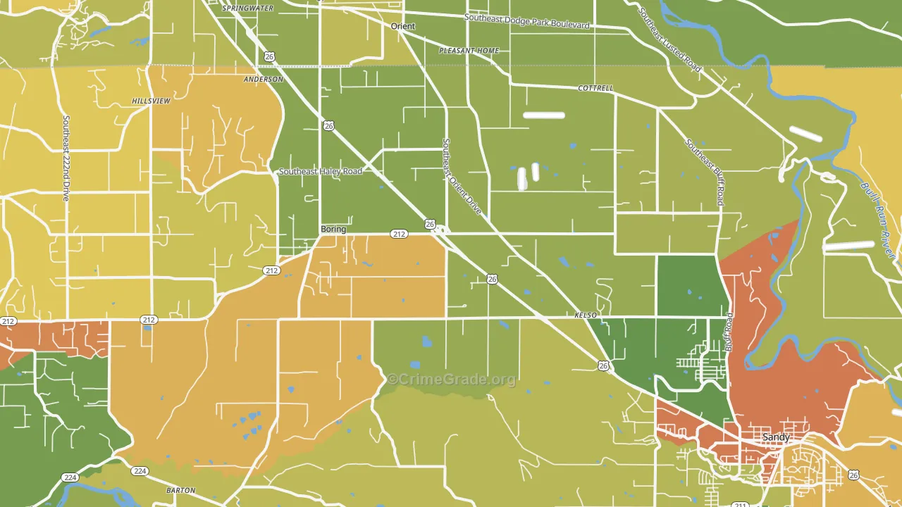 Boring, OR Map of Vandalism Rates