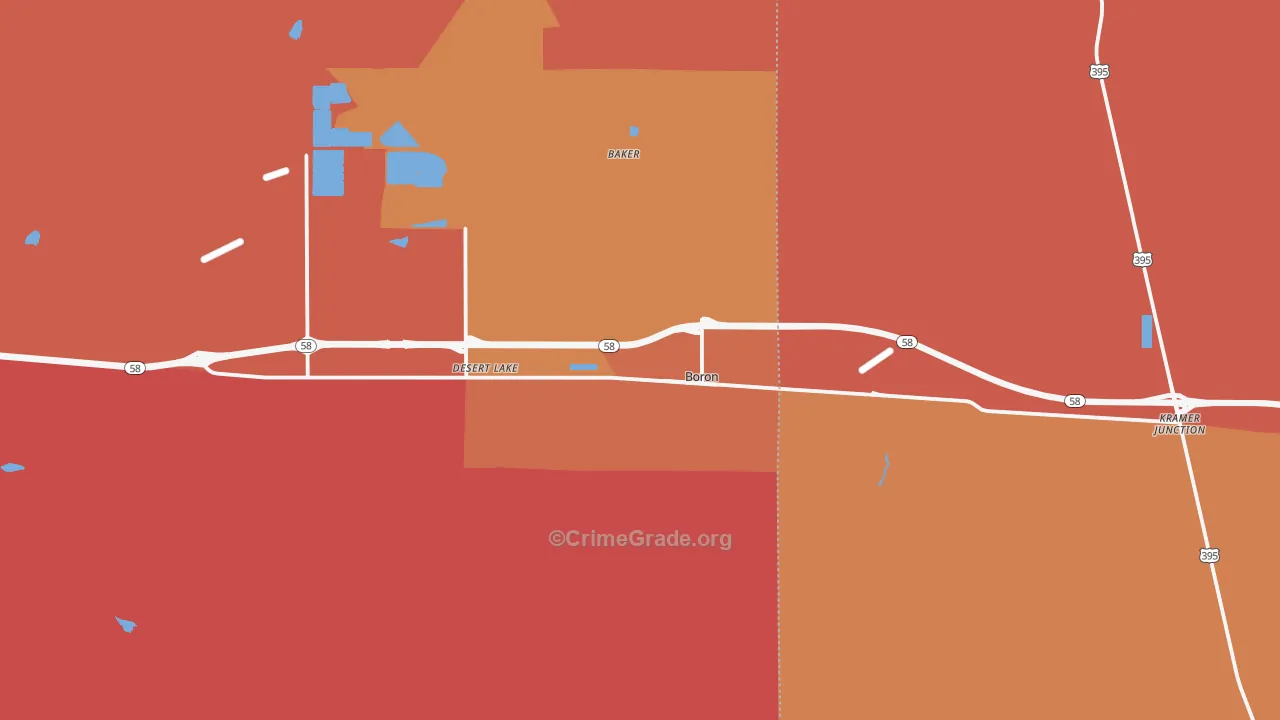Boron, CA Map of Vandalism Rates