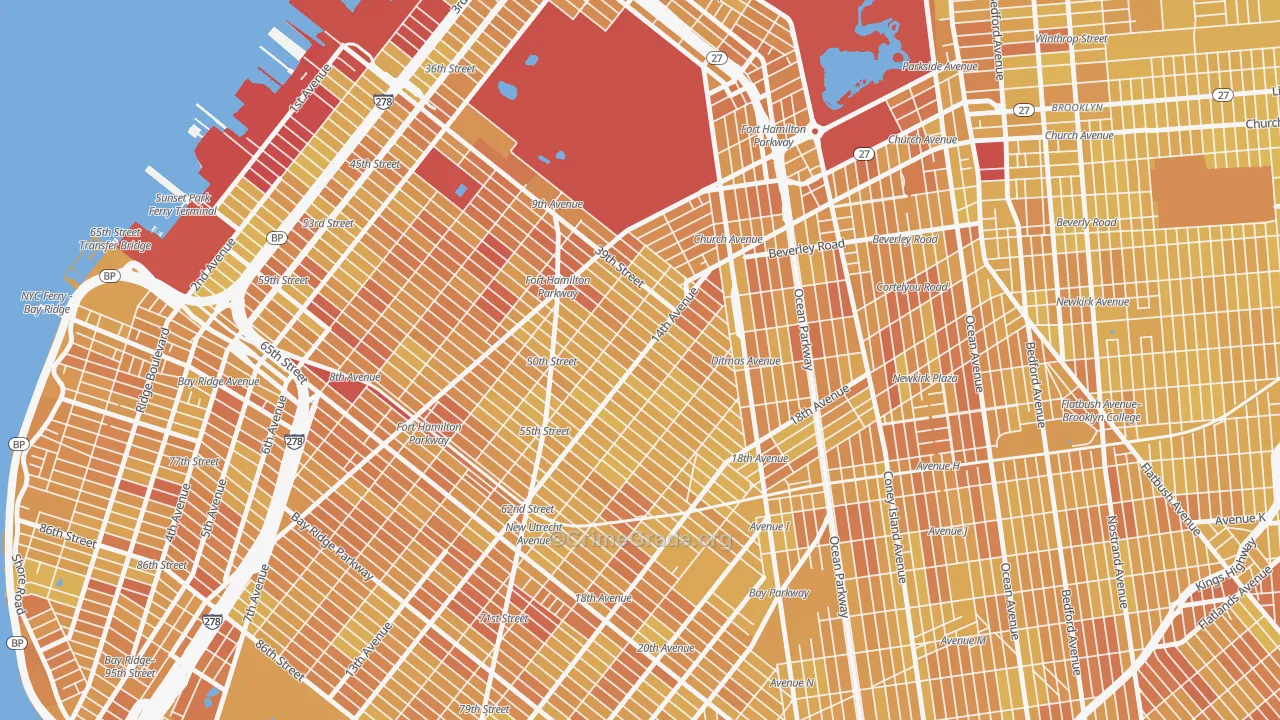 Borough Park, Brooklyn, NY Map of Vandalism Rates
