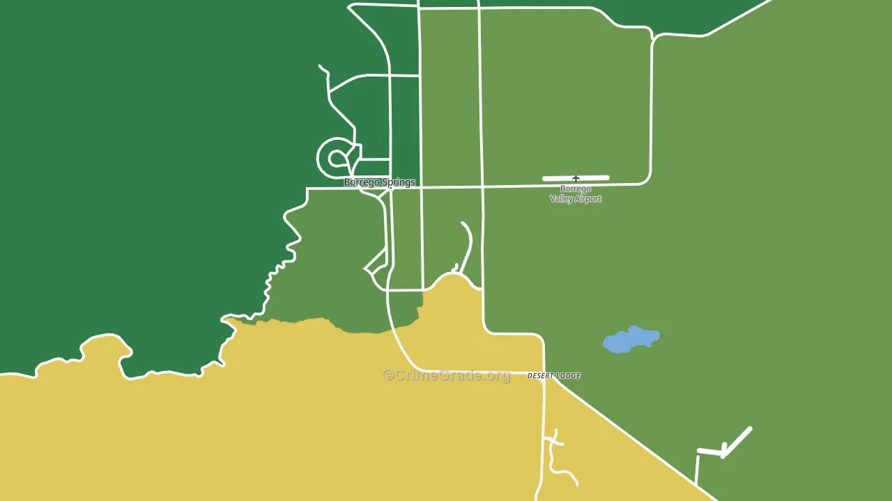 Borrego Springs, CA Map of Vandalism Rates
