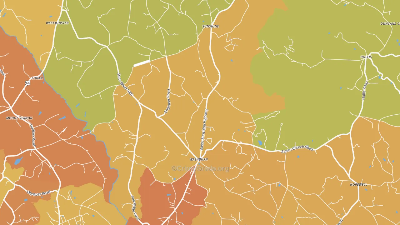 Bostic, NC Map of Vandalism Rates