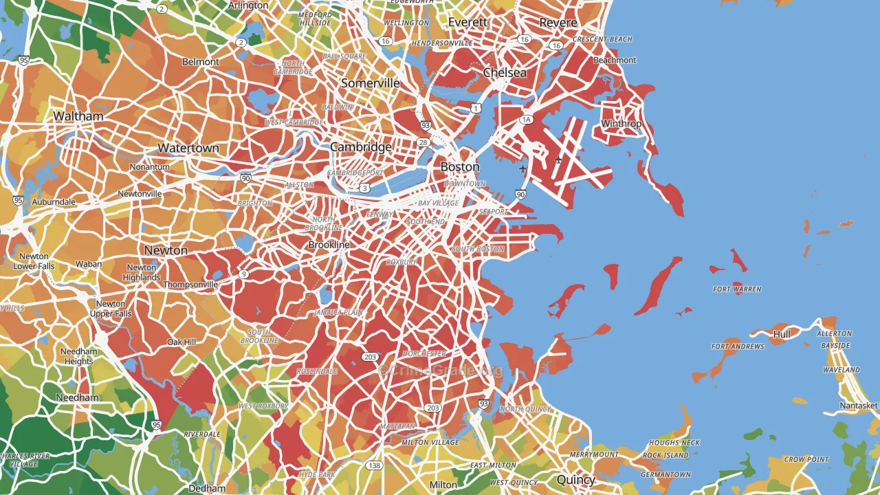 Boston, MA Map of Vandalism Rates