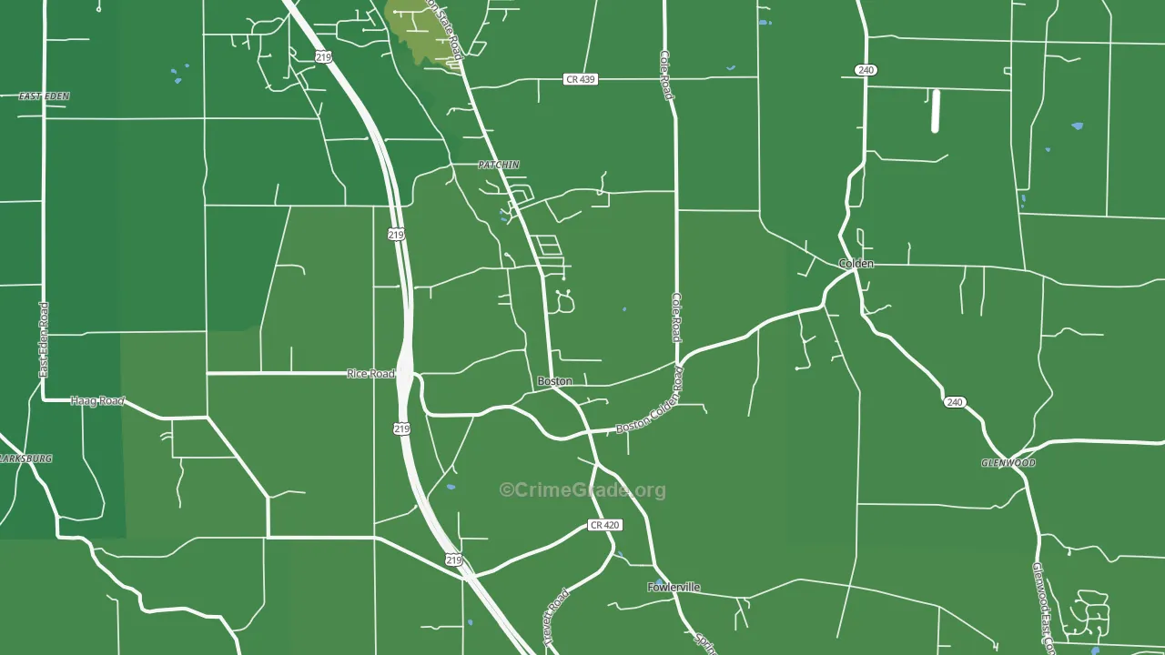 Boston, NY Map of Vandalism Rates