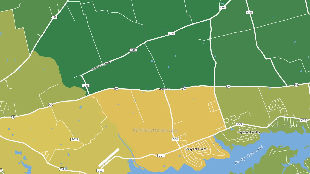 Boston, OH Map of Vandalism Rates
