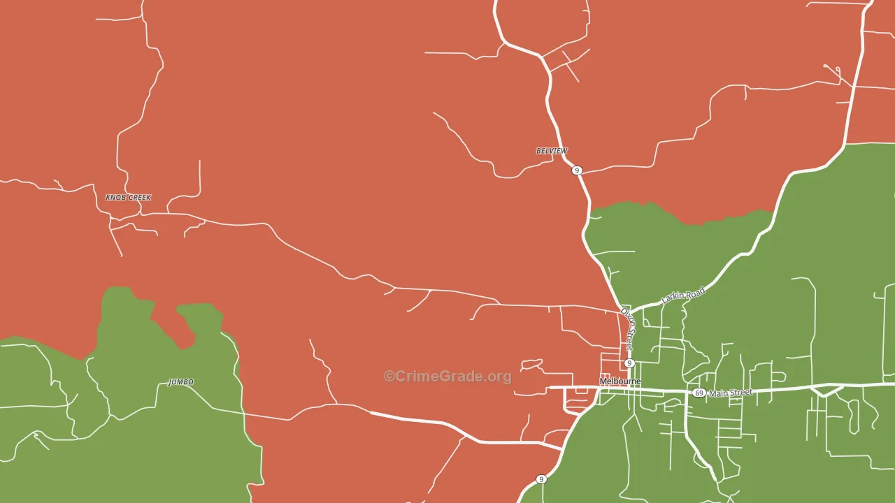 Boswell, AR Map of Vandalism Rates