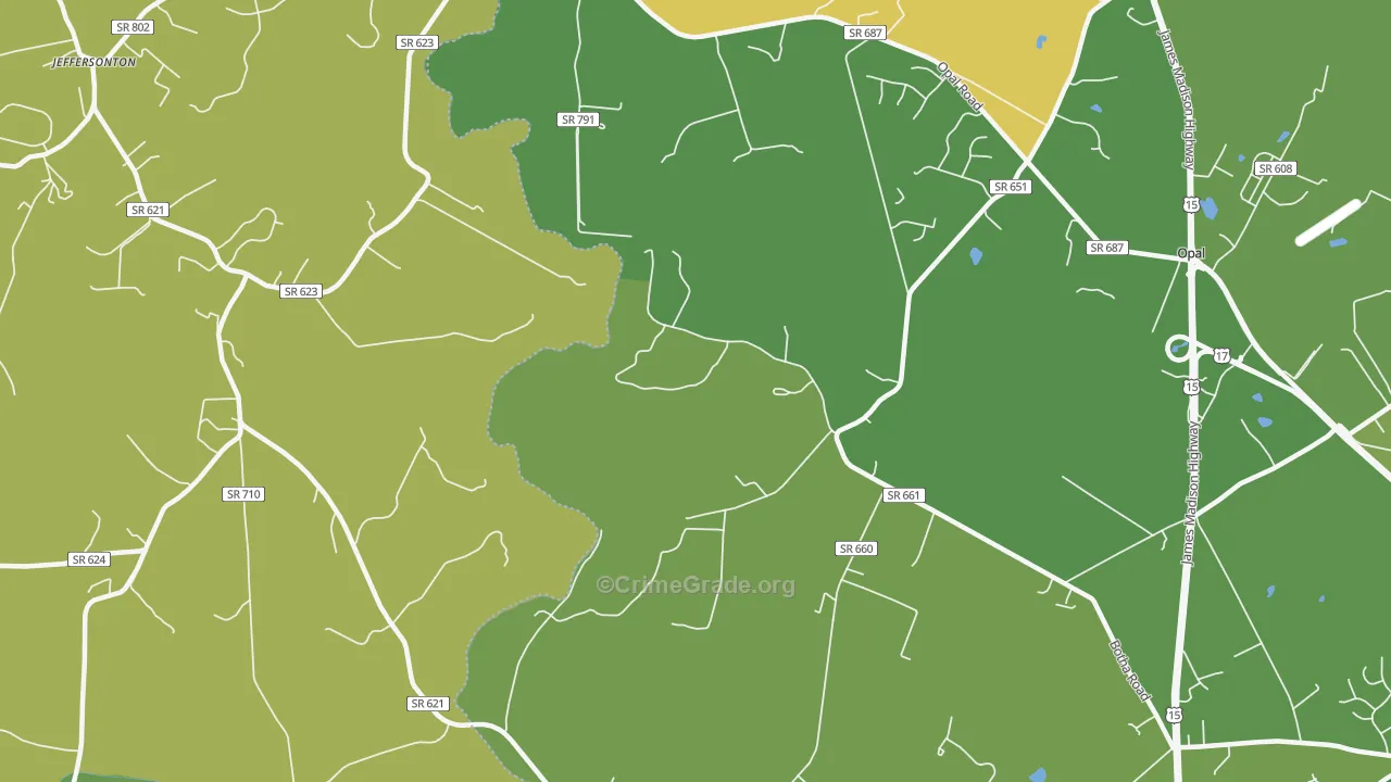 Botha, VA Map of Vandalism Rates