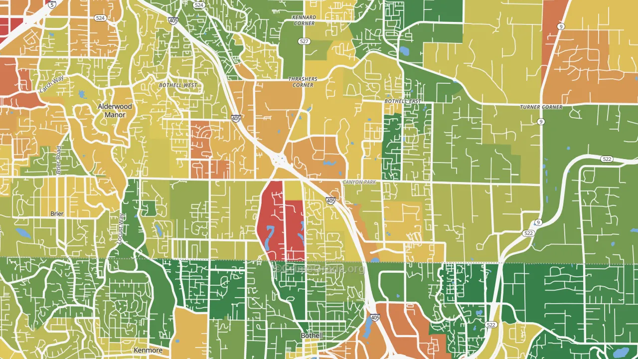 Bothell, WA Map of Vandalism Rates