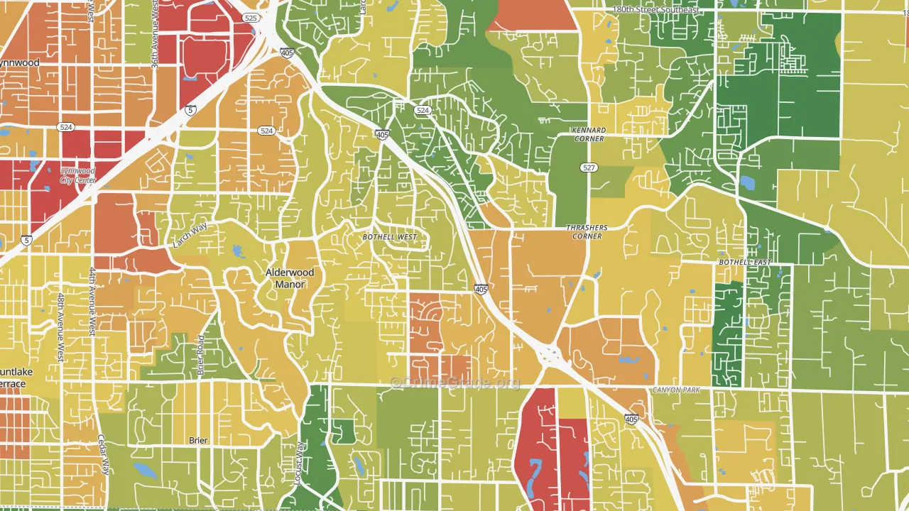 Bothell West, WA Map of Vandalism Rates