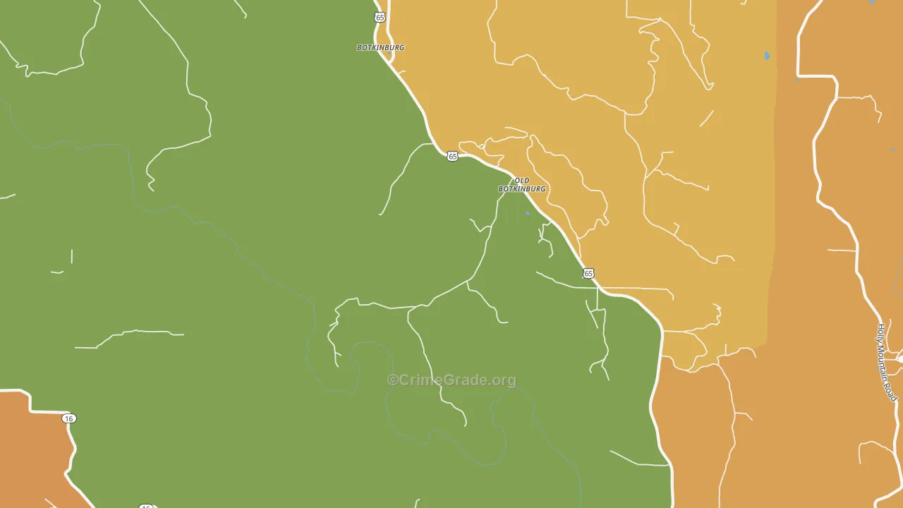 Botkinburg, AR Map of Vandalism Rates