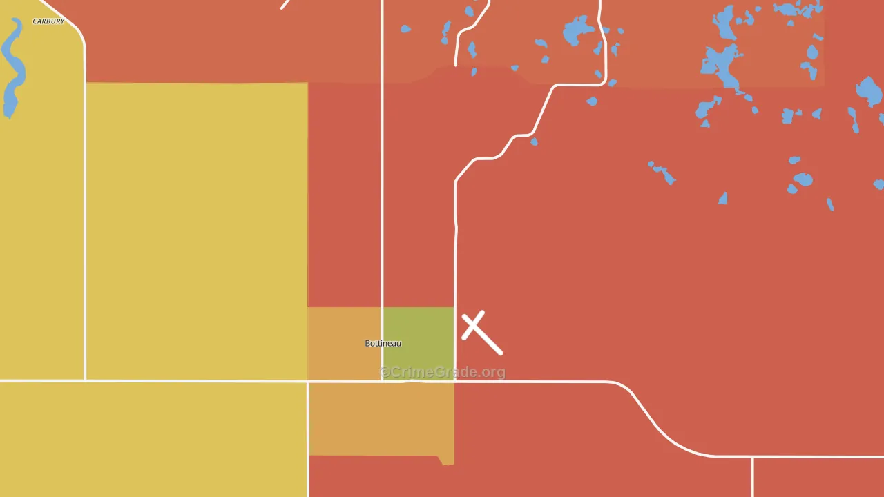 Bottineau, ND Map of Vandalism Rates