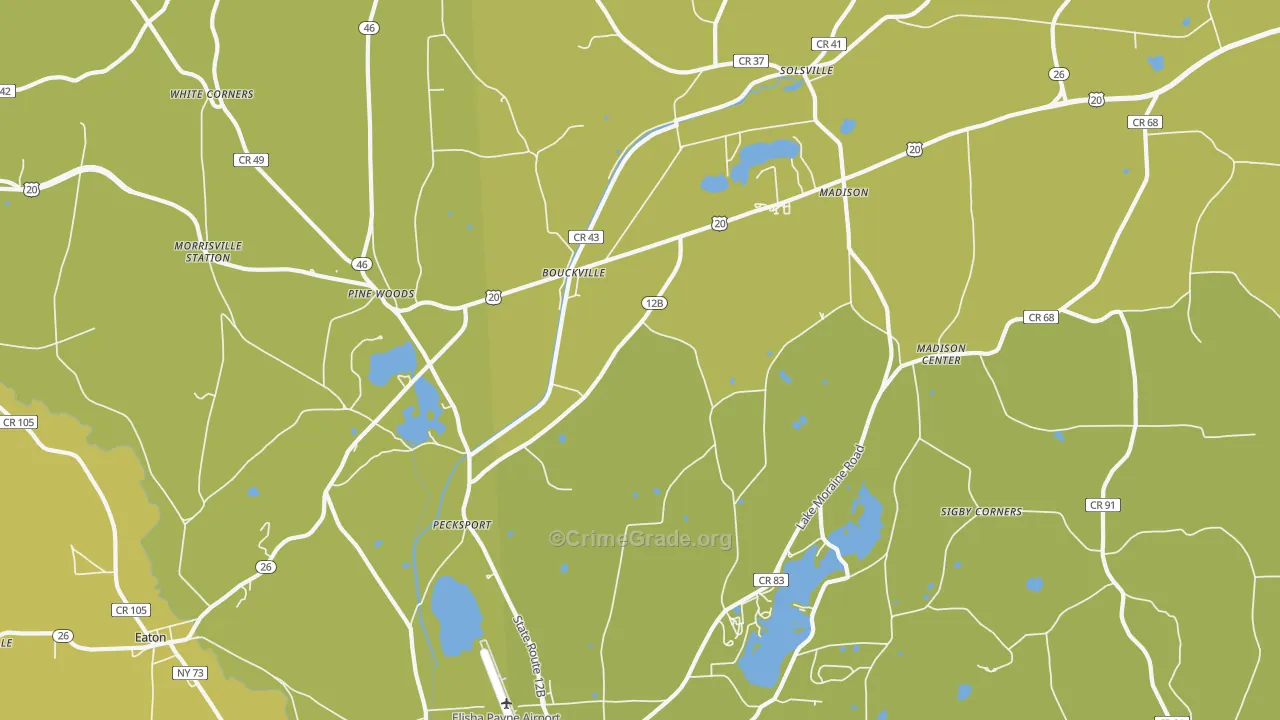 Bouckville, NY Map of Vandalism Rates