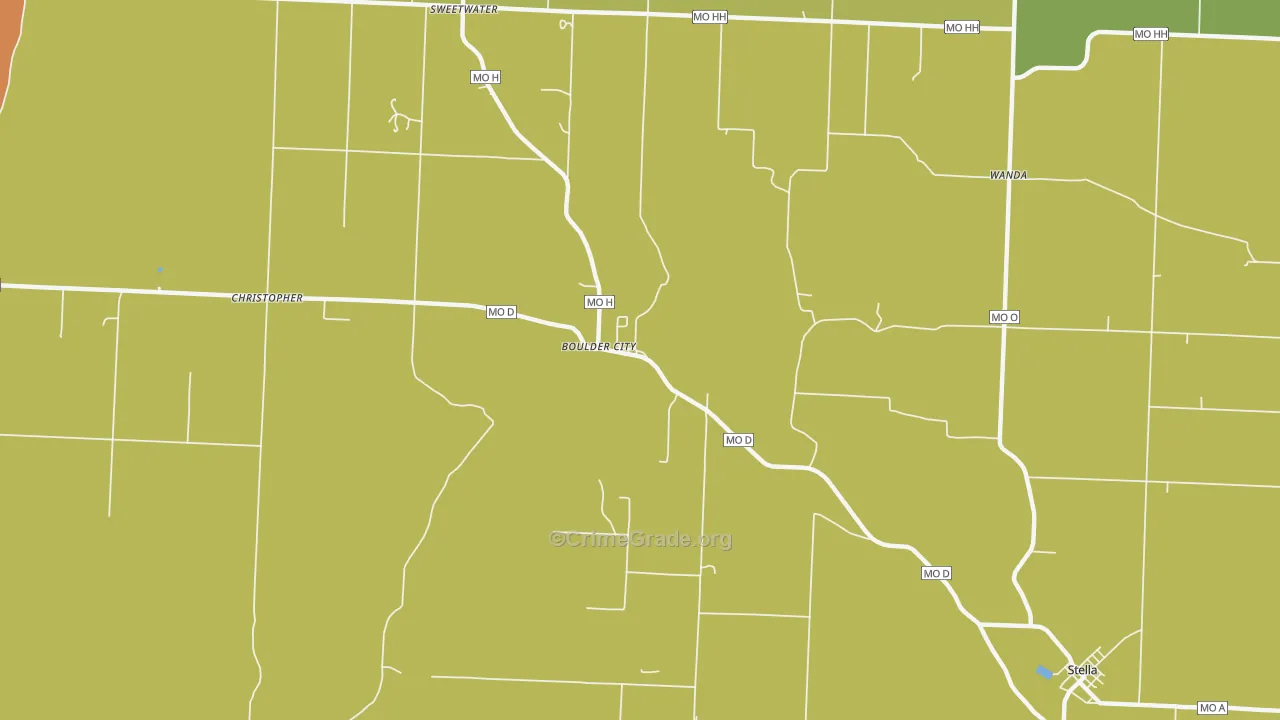 Boulder City, MO Map of Vandalism Rates