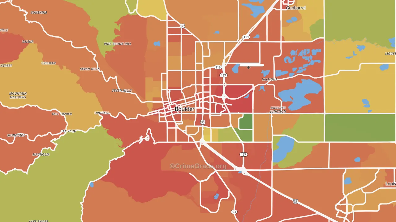 Boulder, CO Map of Vandalism Rates