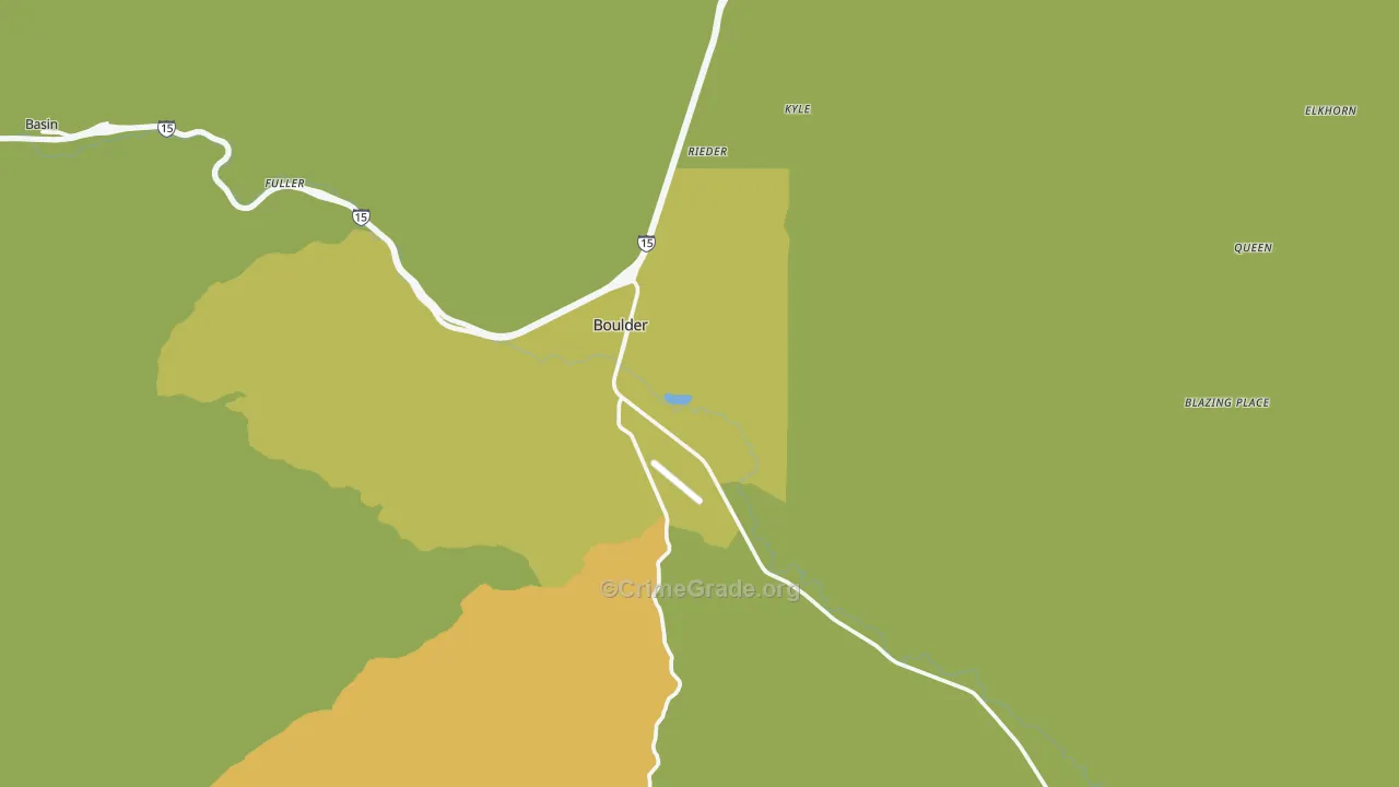 Boulder, MT Map of Vandalism Rates