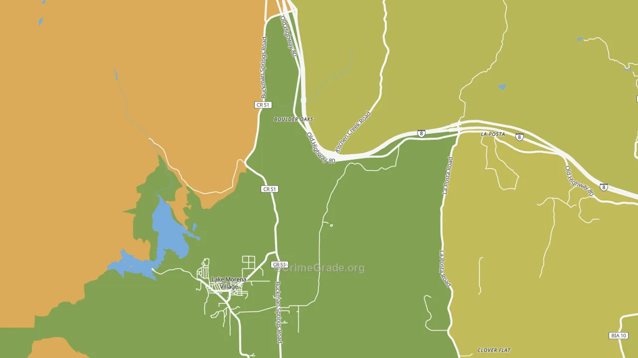 Boulder Oaks, CA Map of Vandalism Rates