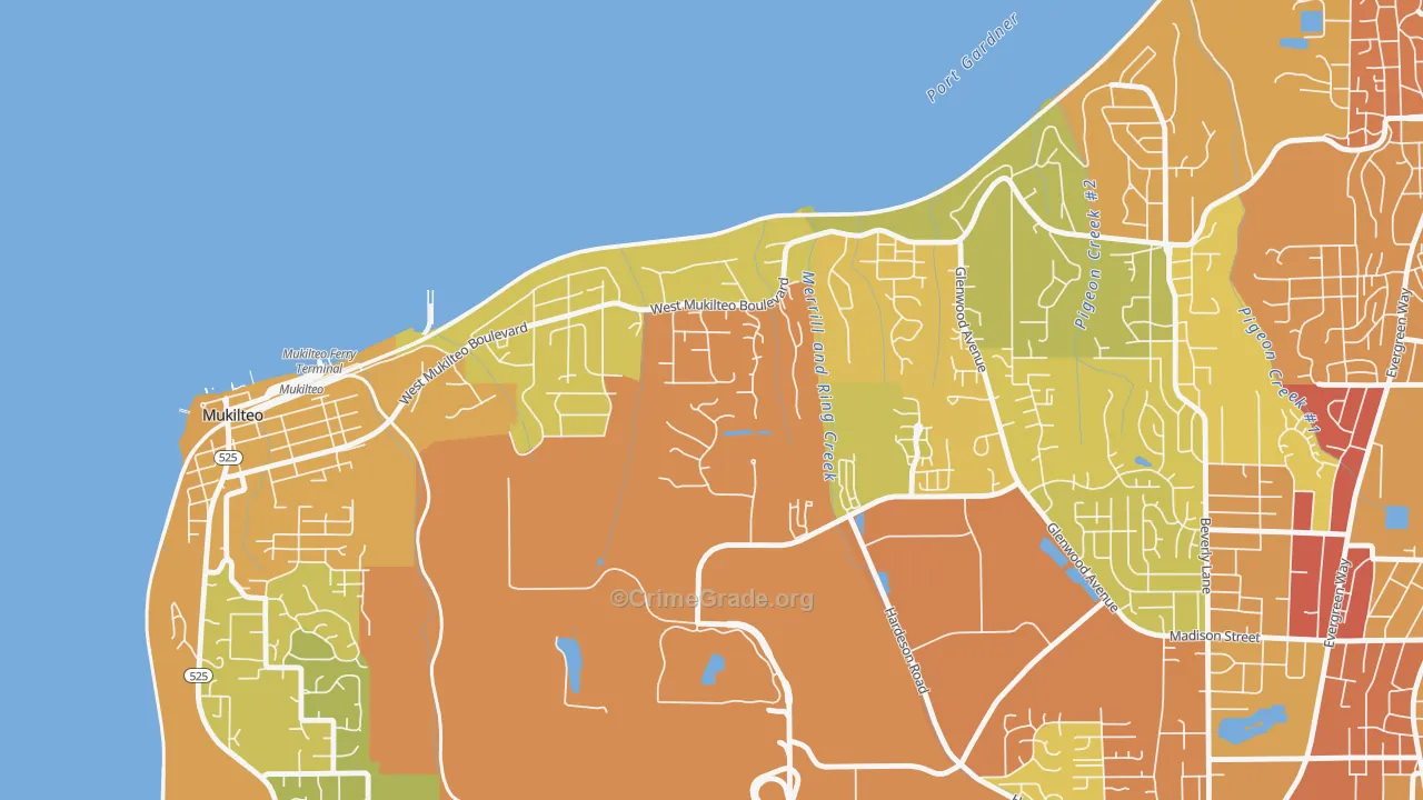 Boulevard Bluffs, Everett, WA Map of Vandalism Rates