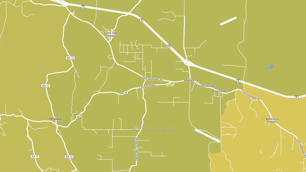 Boulevard, CA Map of Vandalism Rates
