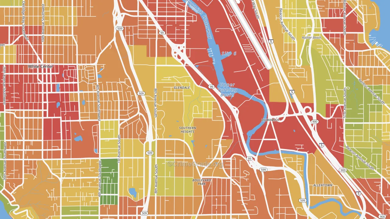 Boulevard Park, WA Map of Vandalism Rates