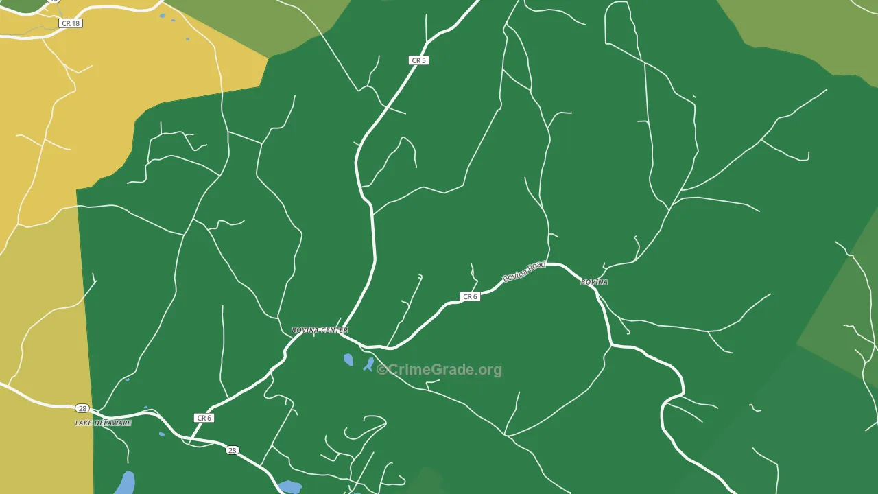 Bovina Center, NY Map of Vandalism Rates