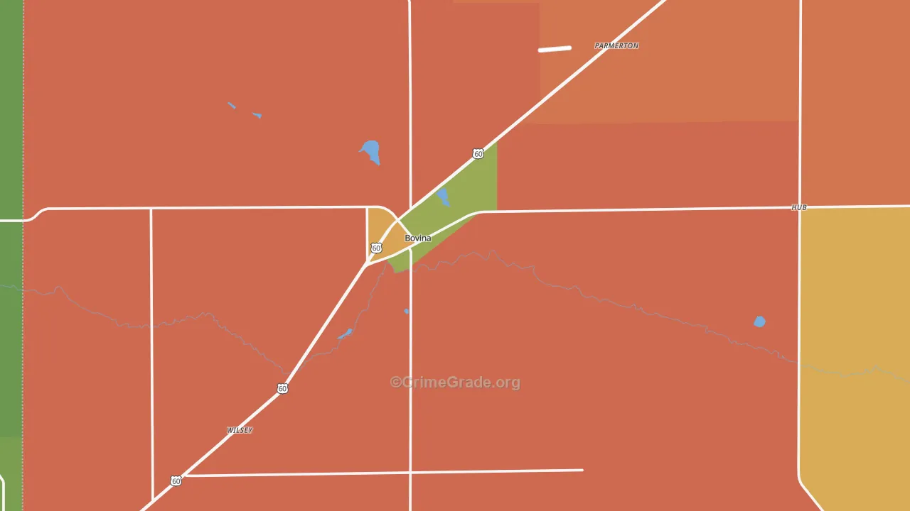 Bovina, TX Map of Vandalism Rates