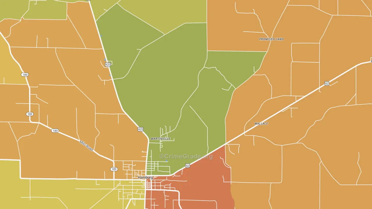 Bovine, AR Map of Vandalism Rates