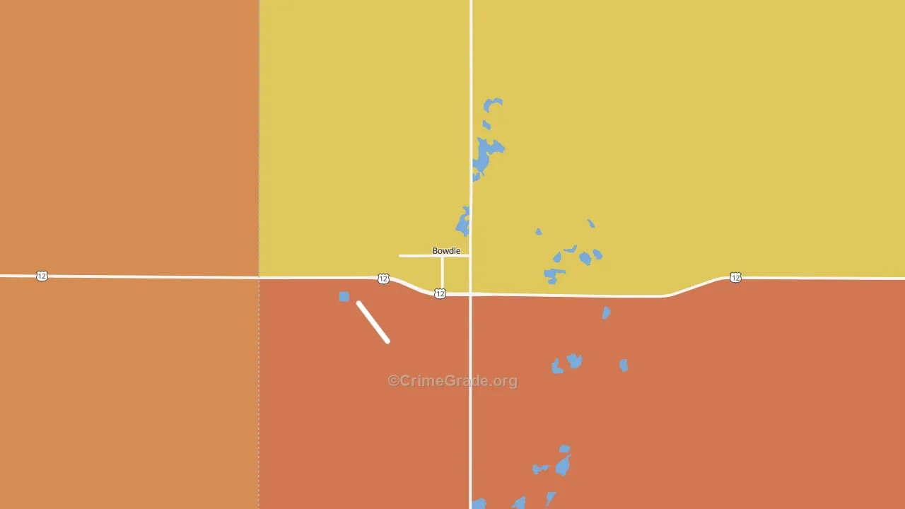Bowdle, SD Map of Vandalism Rates