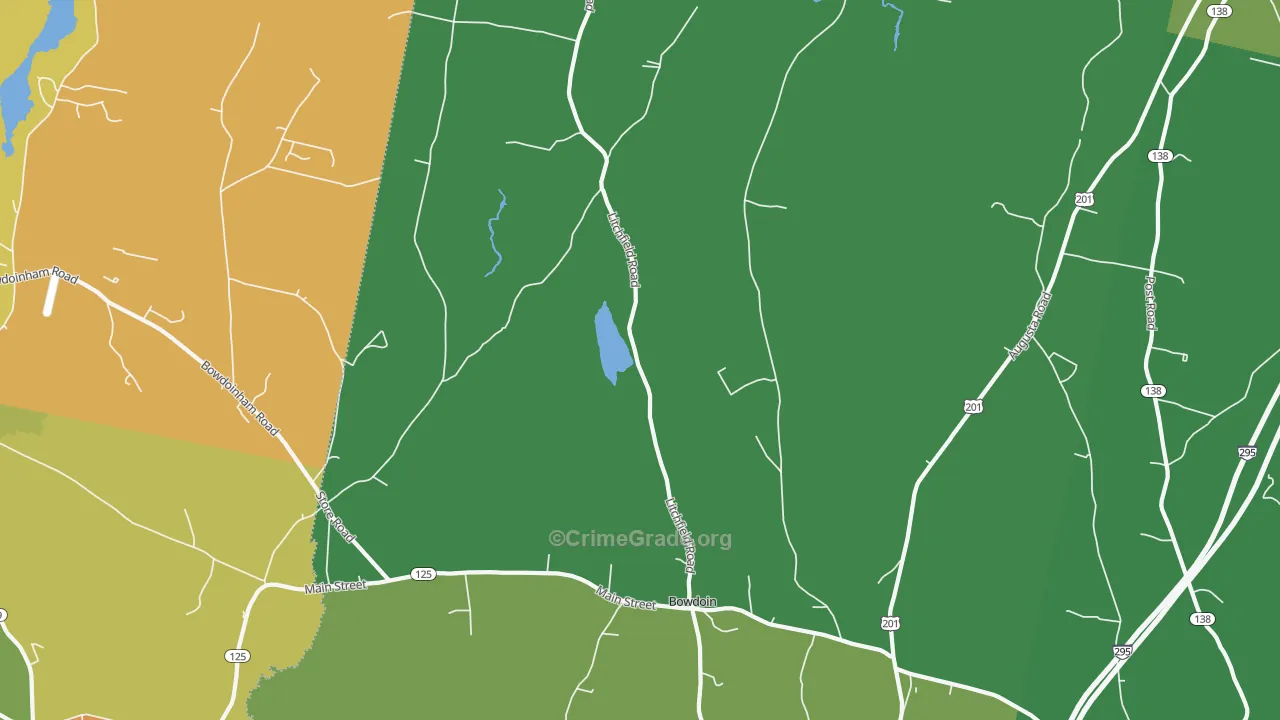 Bowdoin, ME Map of Vandalism Rates