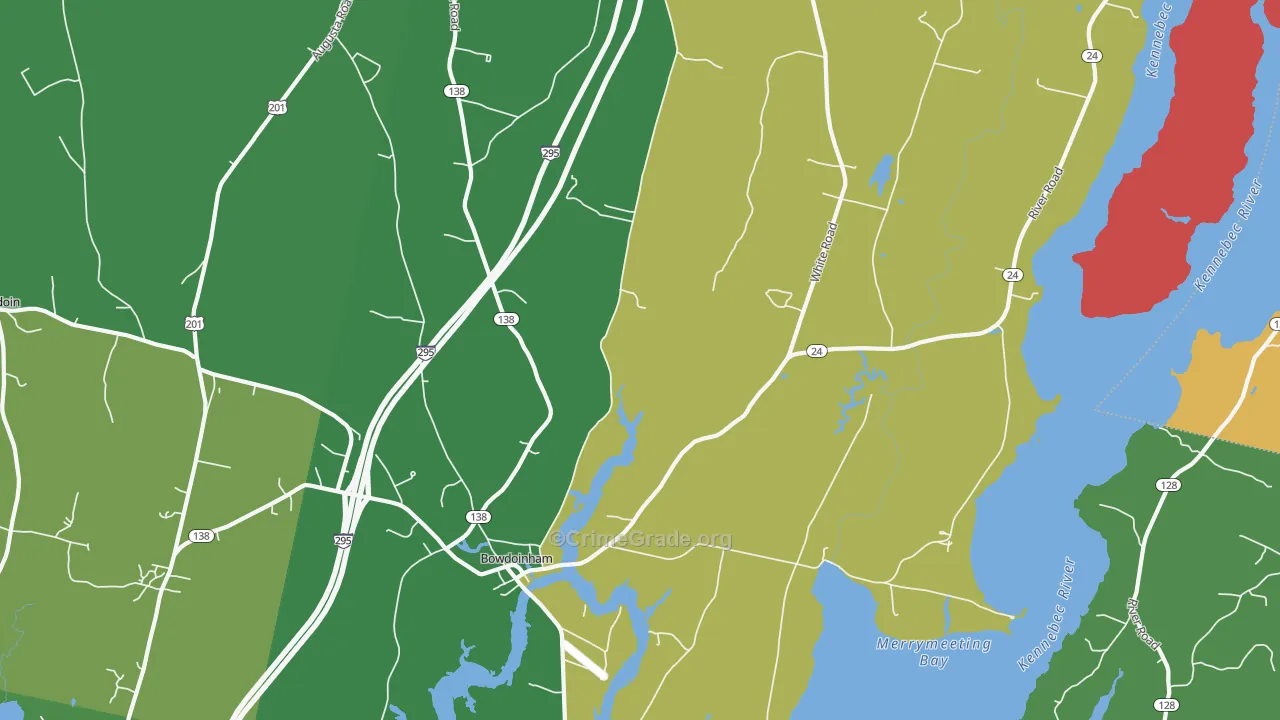 Bowdoinham, ME Map of Vandalism Rates