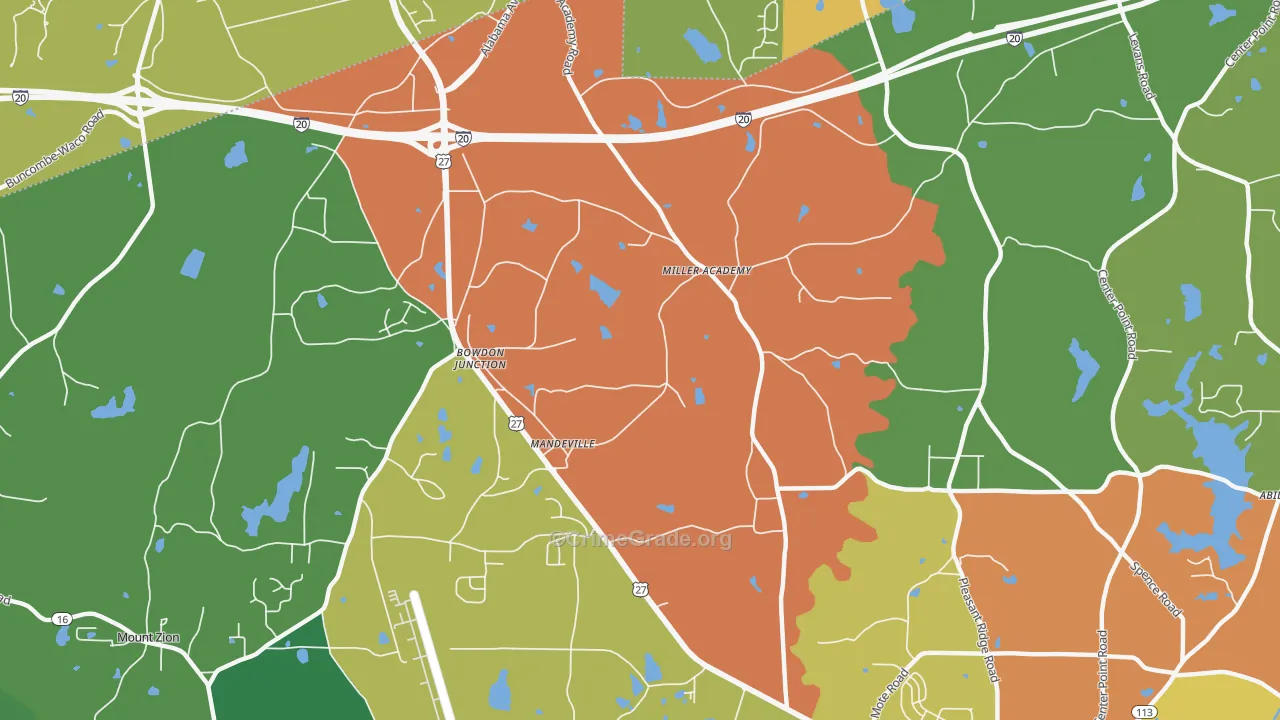 Bowdon Junction, GA Map of Vandalism Rates