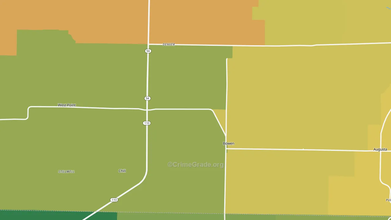 Bowen, IL Map of Vandalism Rates
