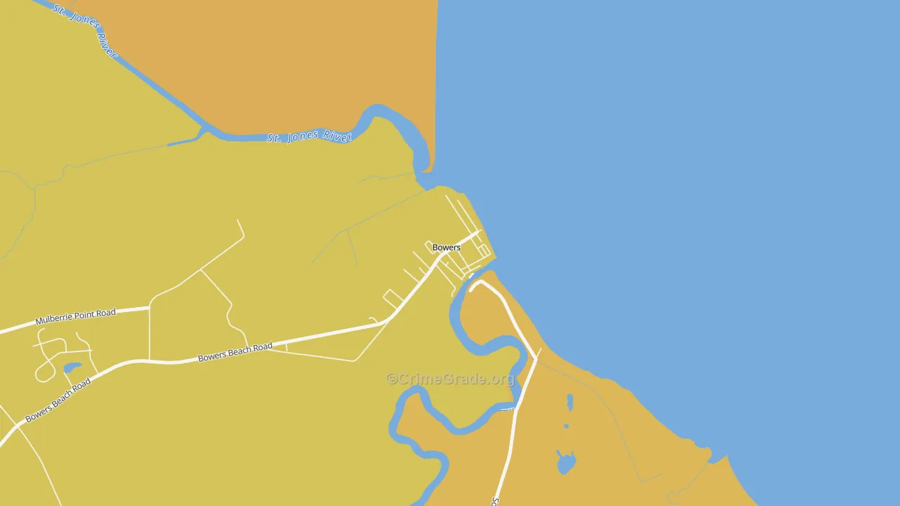 Bowers, DE Map of Vandalism Rates