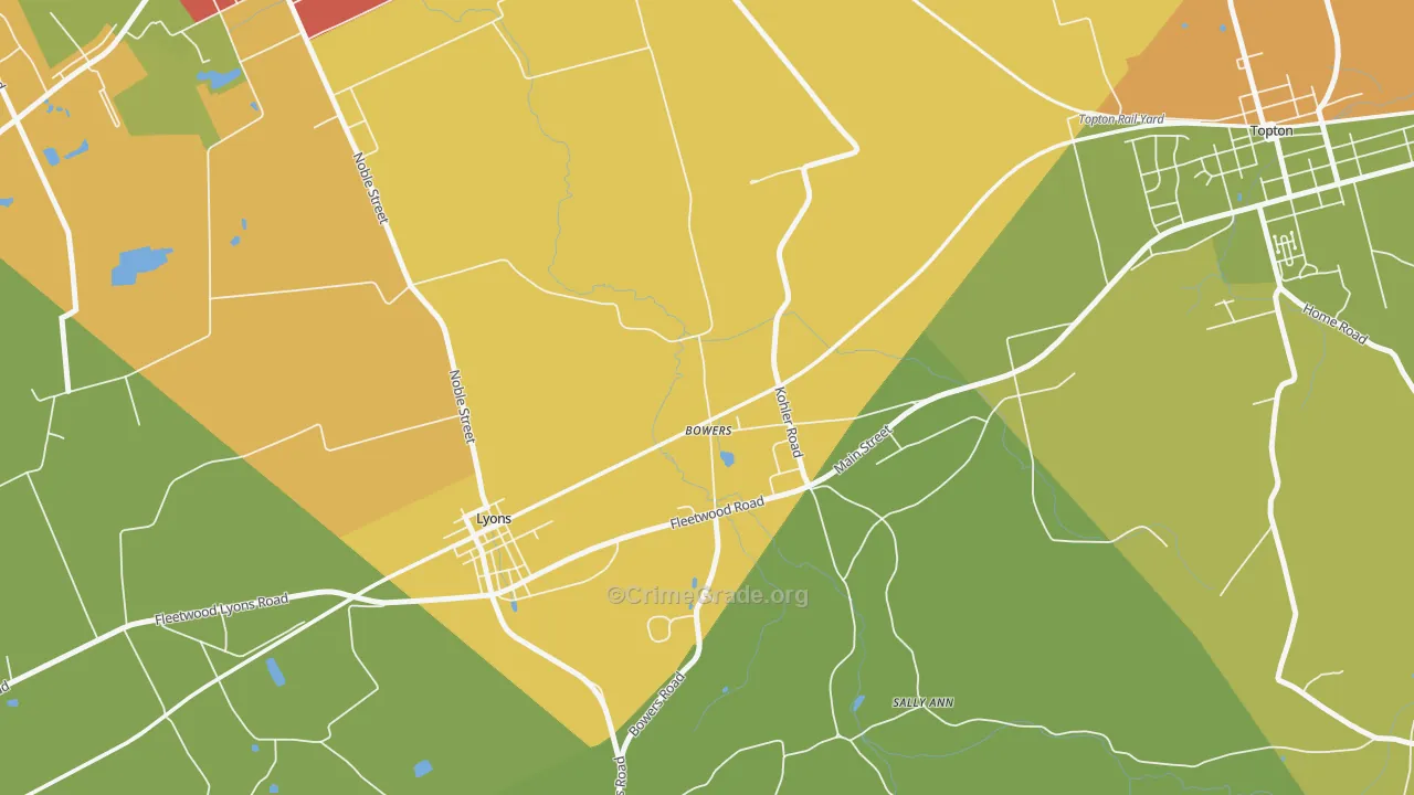 Bowers, PA Map of Vandalism Rates