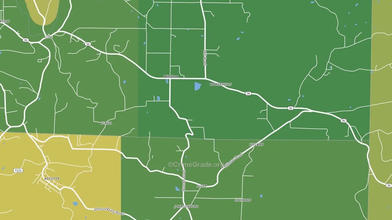 Bowersville, PA Map of Vandalism Rates