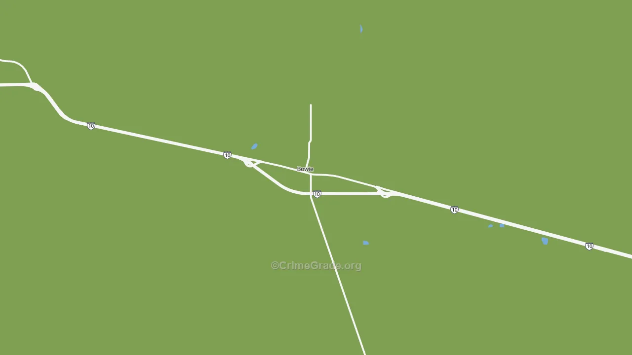 Bowie, AZ Map of Vandalism Rates