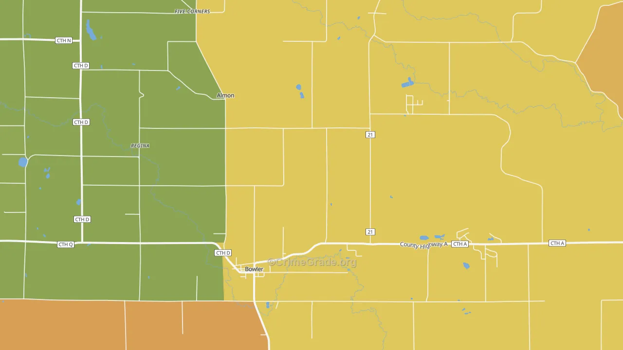 Bowler, WI Map of Vandalism Rates
