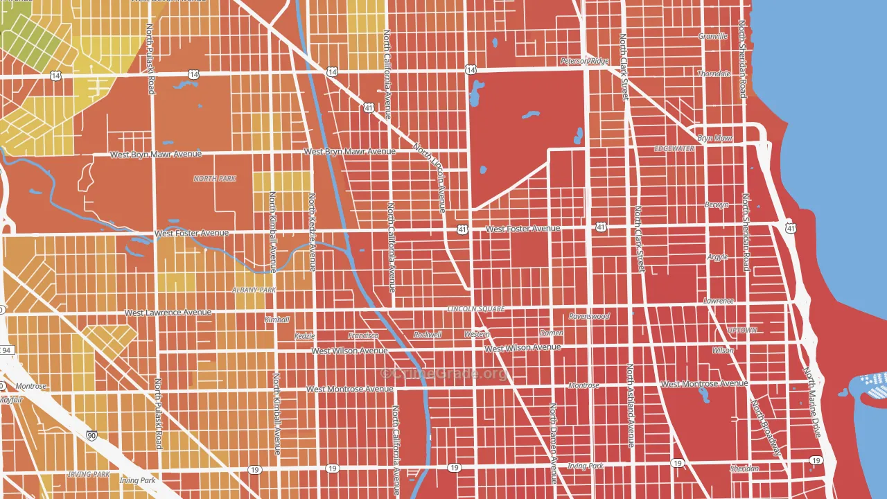 Bowmanville, Chicago, IL Map of Vandalism Rates