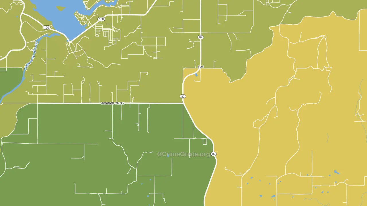 Box, OK Map of Vandalism Rates