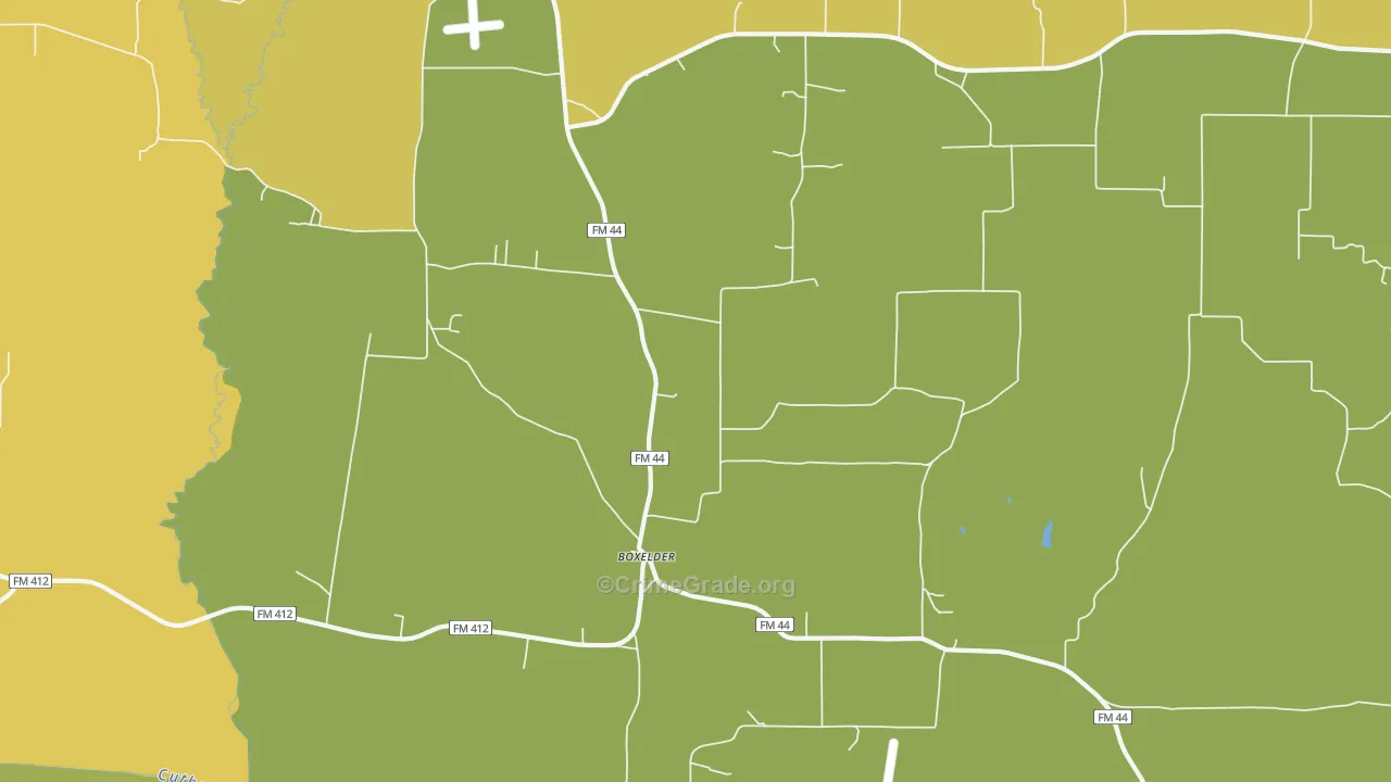 Boxelder, TX Map of Vandalism Rates