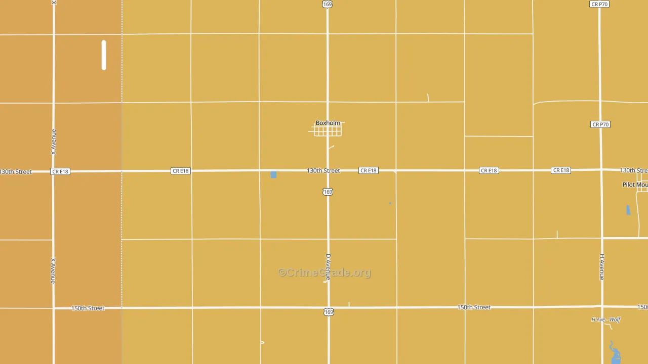 Boxholm, IA Map of Vandalism Rates